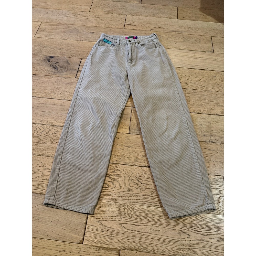 Vintage Empire Tori Corduroy Wide Leg Pants Beige Cargo Style Size 3 (1002)
